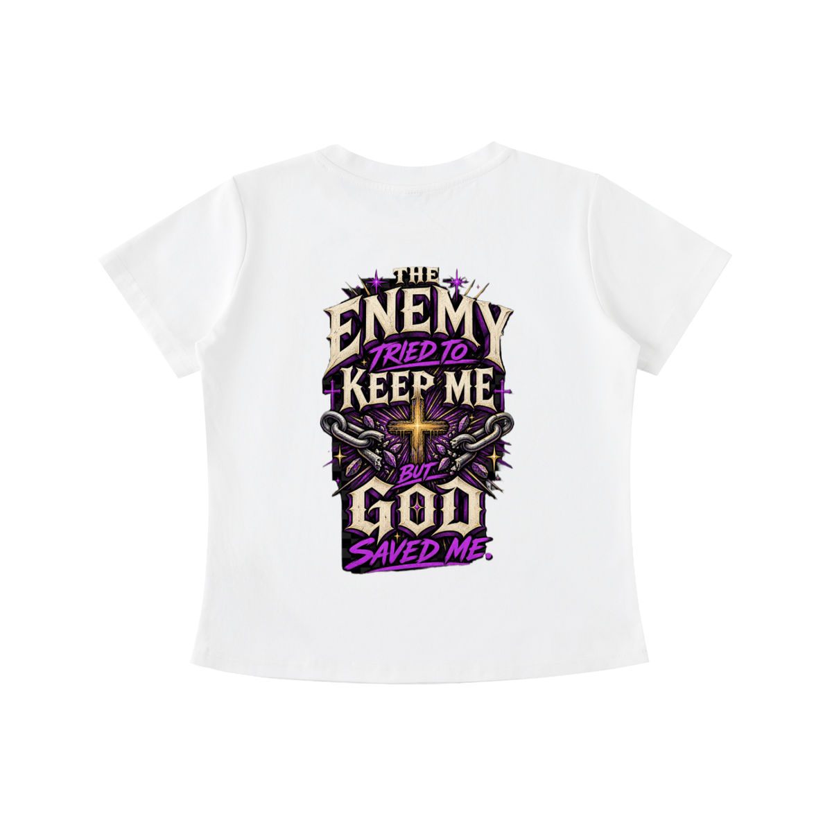 The Enemy Tried to Keep Me but God Saved Me Women's Crop Tee