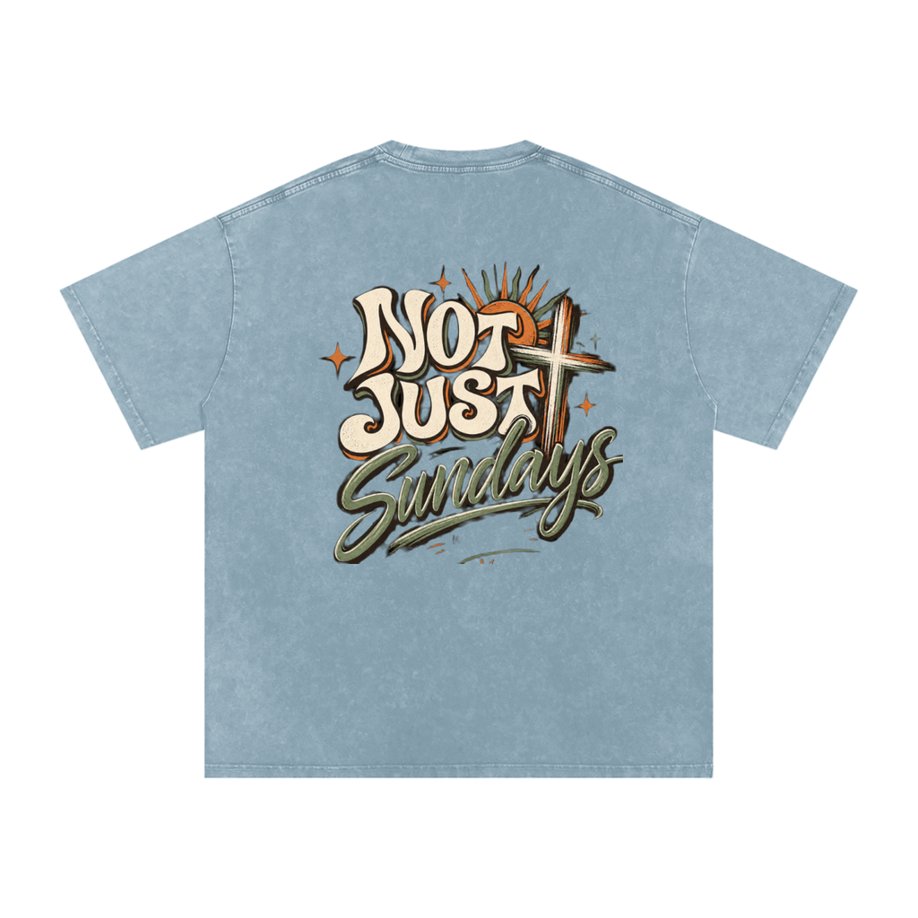 Snow Washed Oversized Cotton T-Shirt