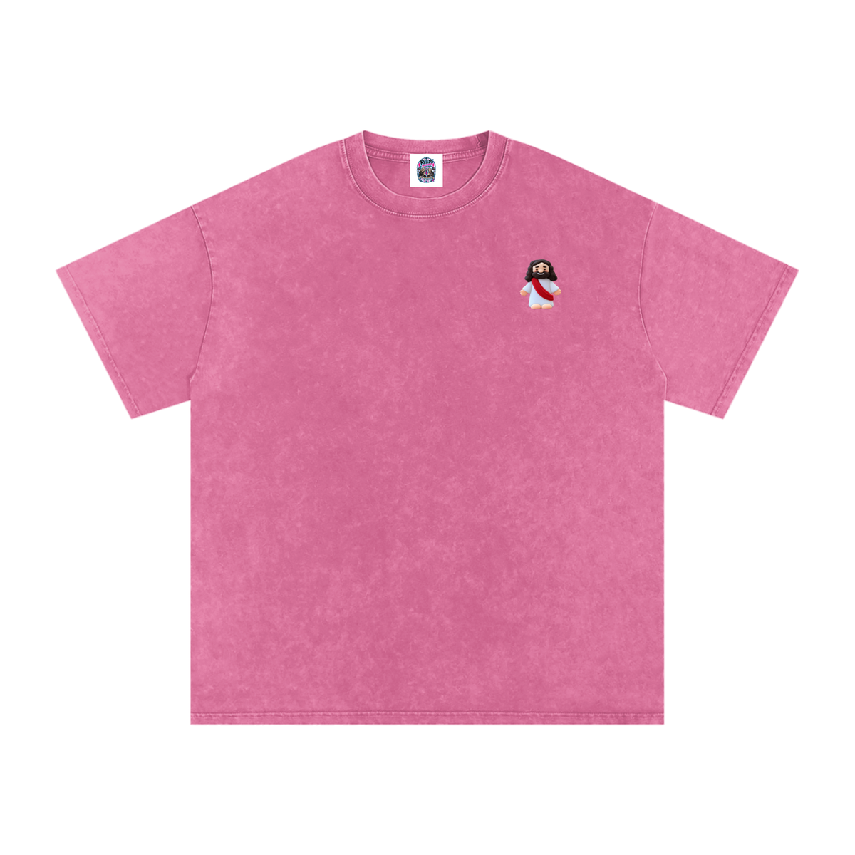 Tiny Jesus Snow Washed Oversized Cotton T-Shirt