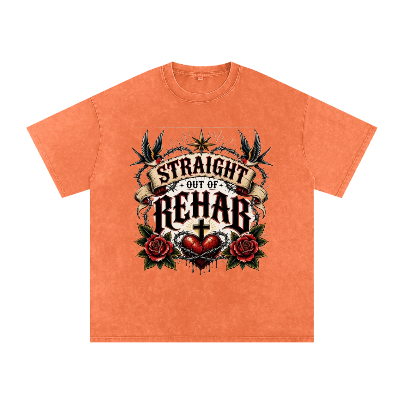 Straight Out of Rehab — Snow Washed Oversized Tee