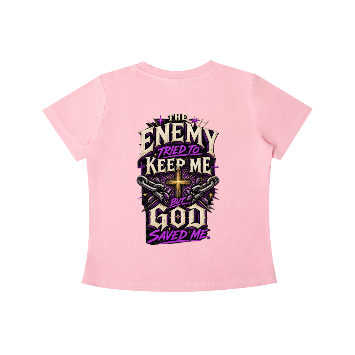 The Enemy Tried to Keep Me but God Saved Me Women's Crop Tee