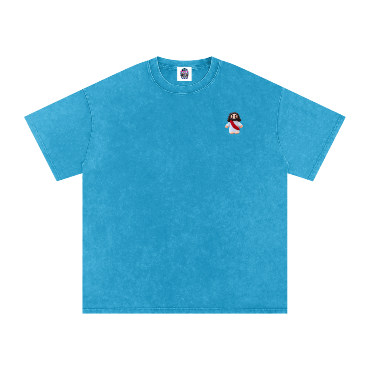 Tiny Jesus Snow Washed Oversized Cotton T-Shirt