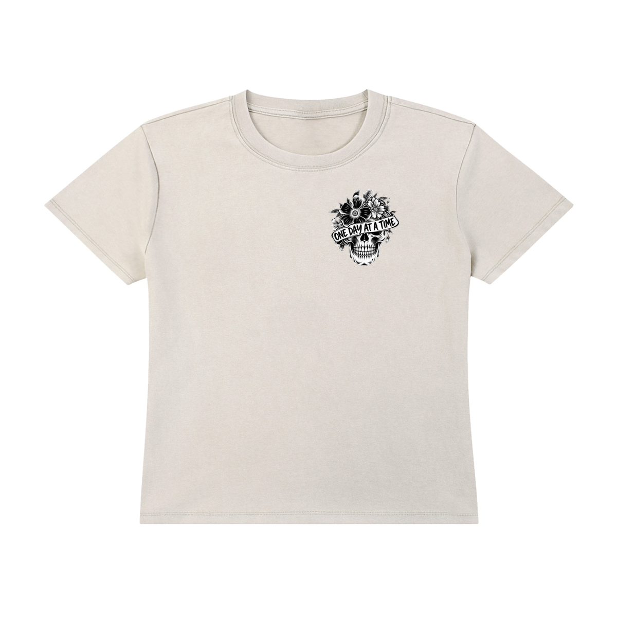 One Day at Time Vintage Wash Drop Shoulder T-shirt