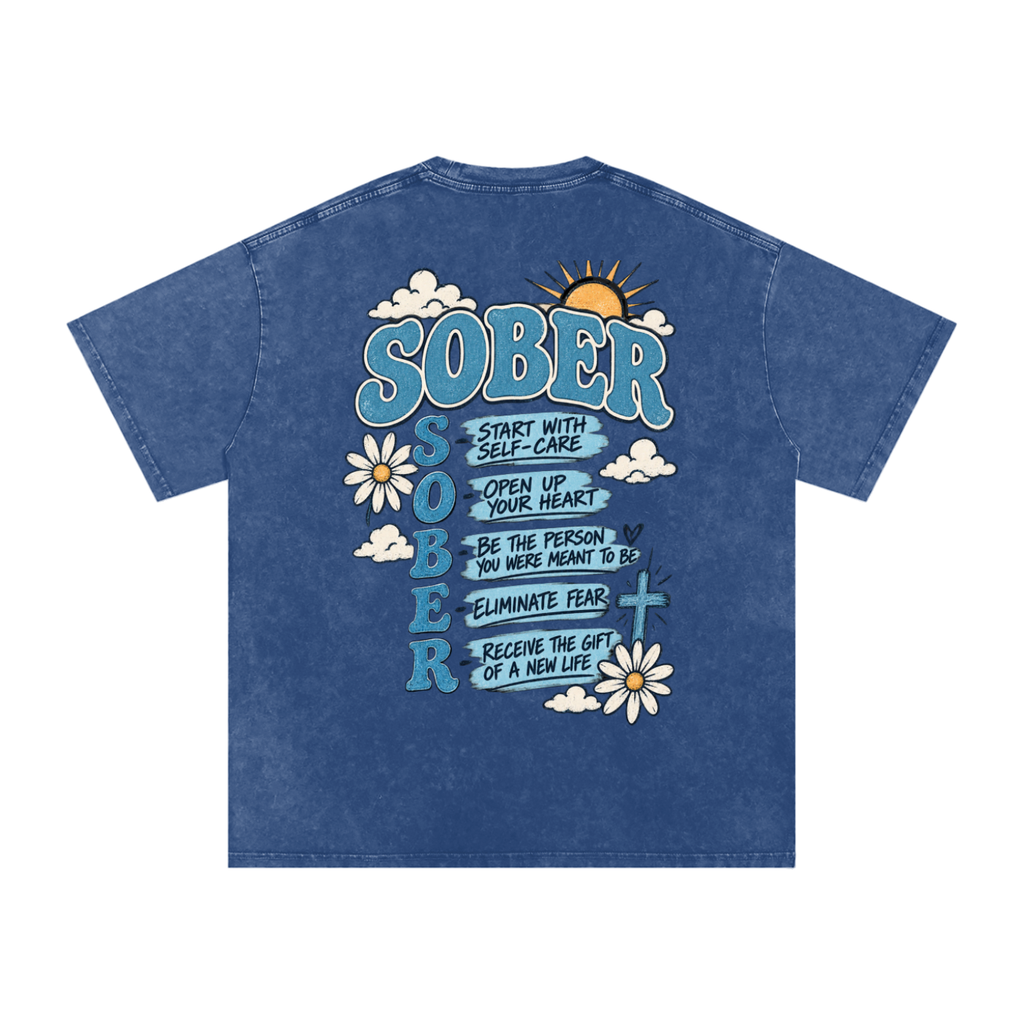 Sober — Snow Washed Oversized Tee