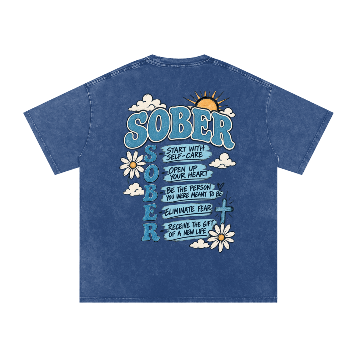 Sober — Snow Washed Oversized Tee