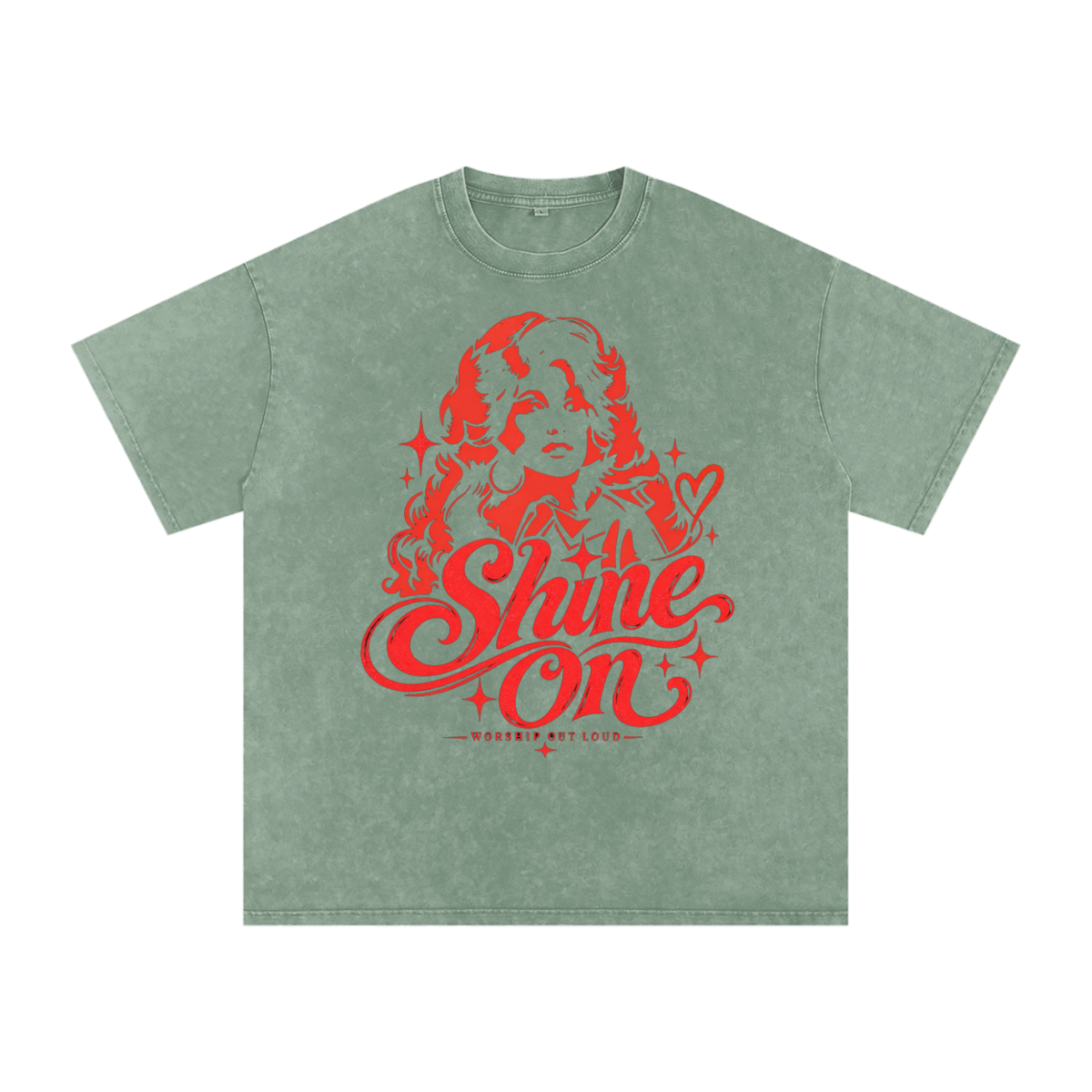 Dolly Parton Shine On Snow Washed Oversized Cotton T-Shirt