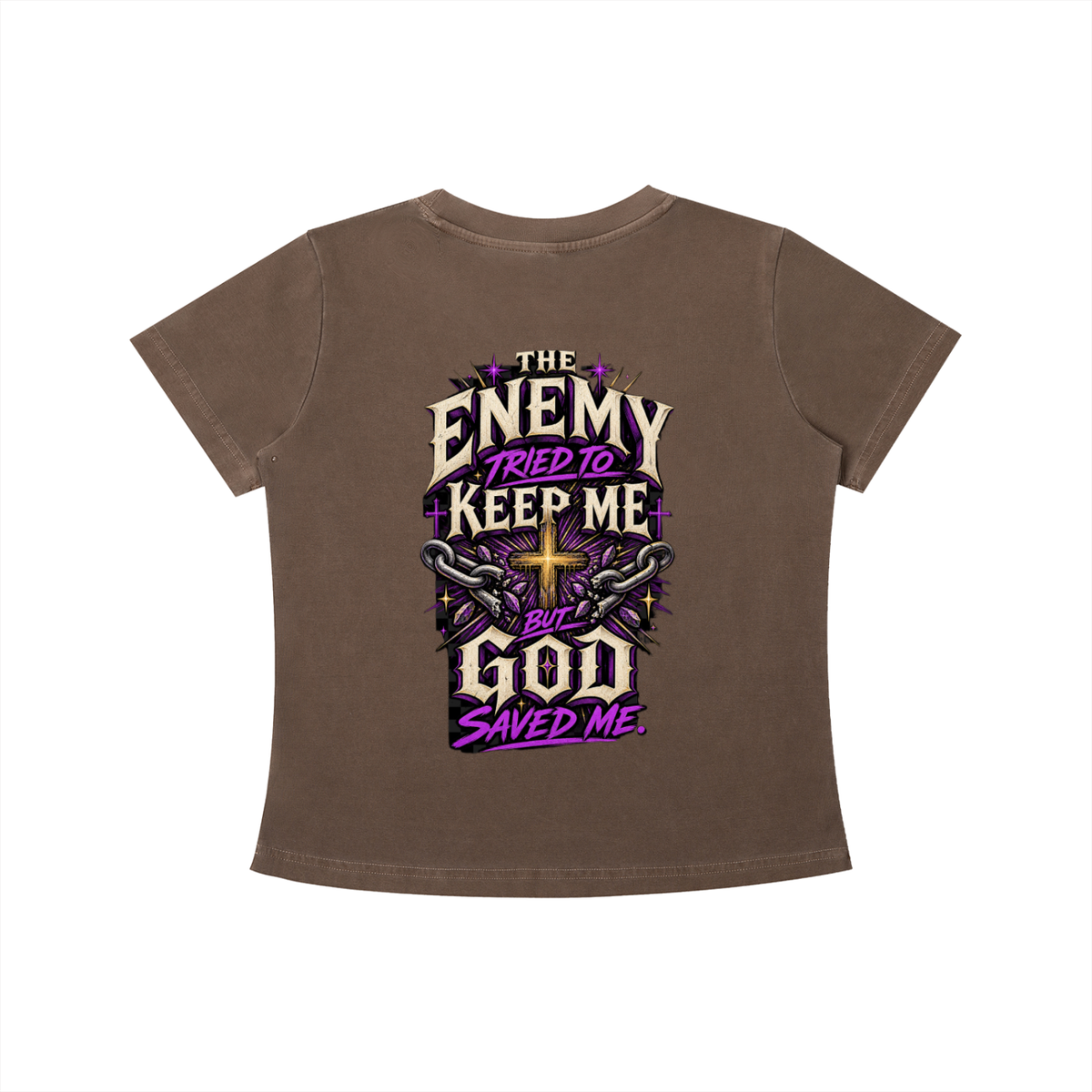 The Enemy Tried to Keep Me but God Saved Me Women's Crop Tee