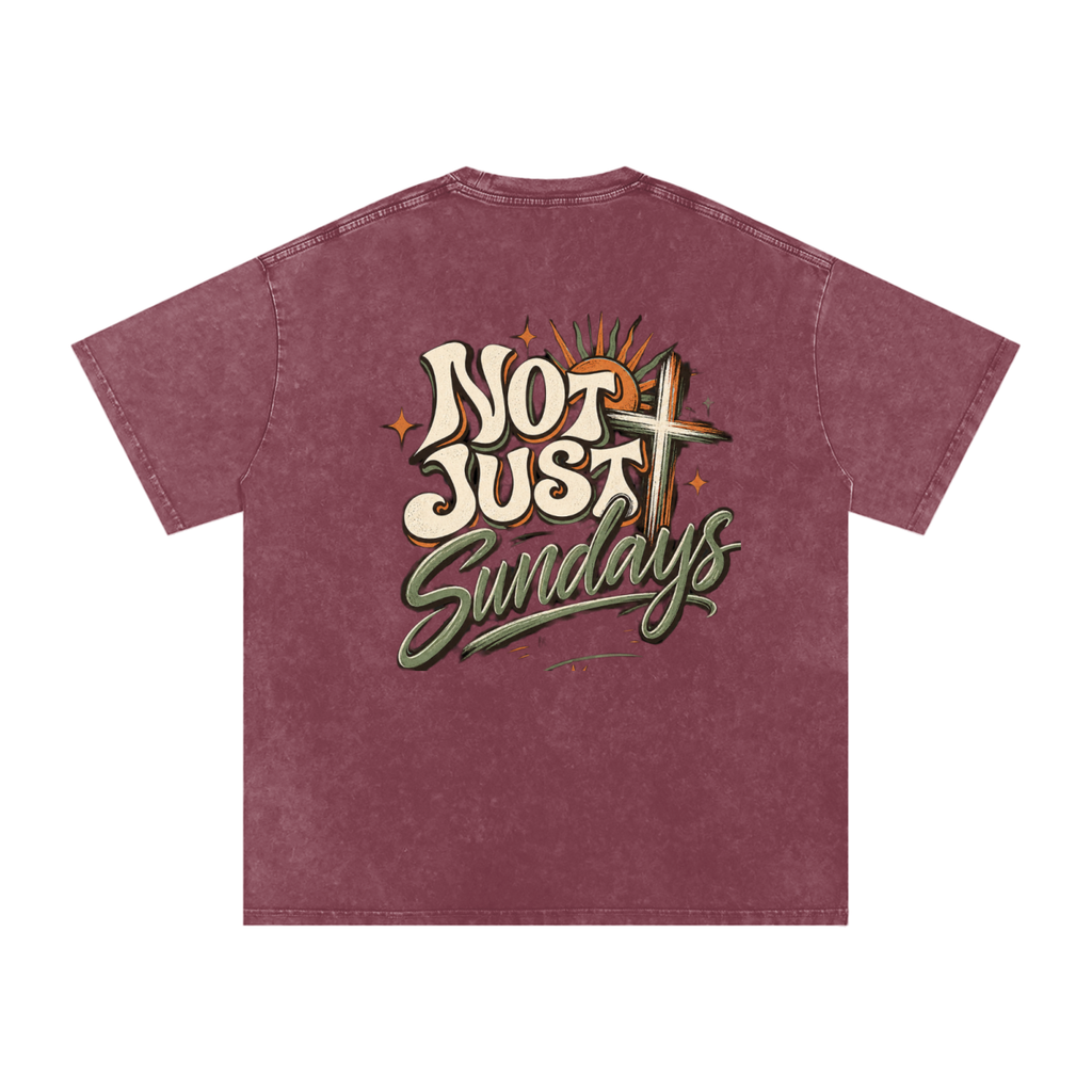 Snow Washed Oversized Cotton T-Shirt
