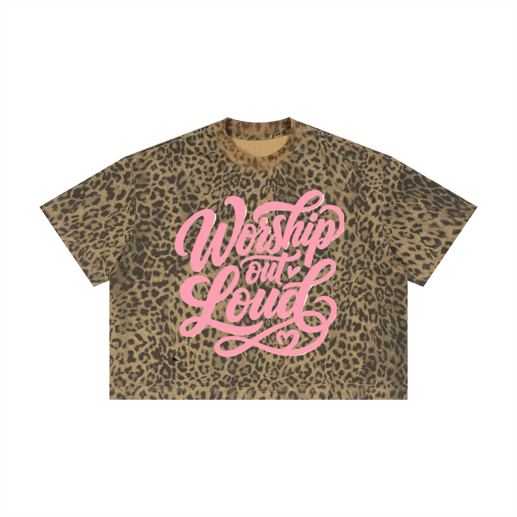 Worship Out Loud — Leopard Print Boxy Tee