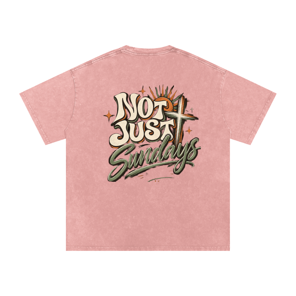 Snow Washed Oversized Cotton T-Shirt