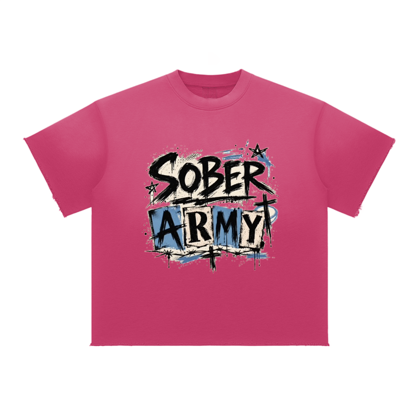Sober Army — Sun Fade Raw Edge Tee