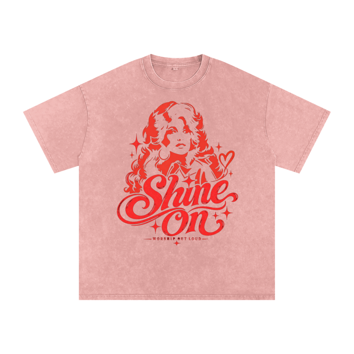 Dolly Parton Shine On Snow Washed Oversized Cotton T-Shirt