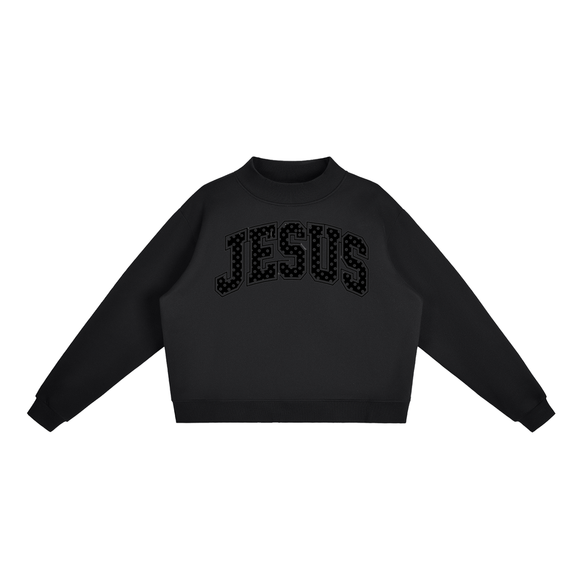 Jesus Fleece Mock-Neck Crew Sweatshirt