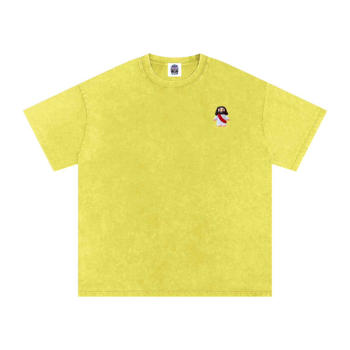 Tiny Jesus Snow Washed Oversized Cotton T-Shirt