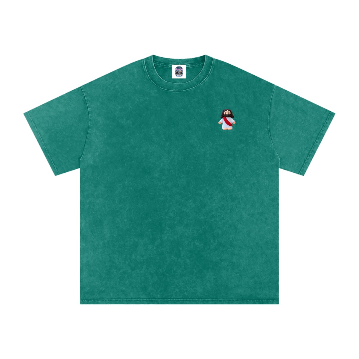 Tiny Jesus Snow Washed Oversized Cotton T-Shirt