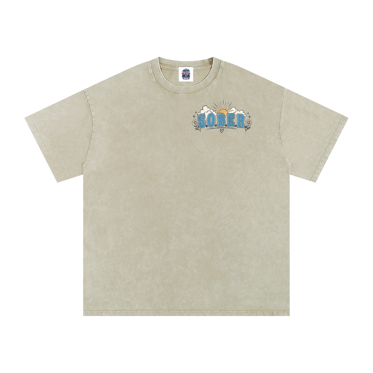 Sober — Snow Washed Oversized Tee