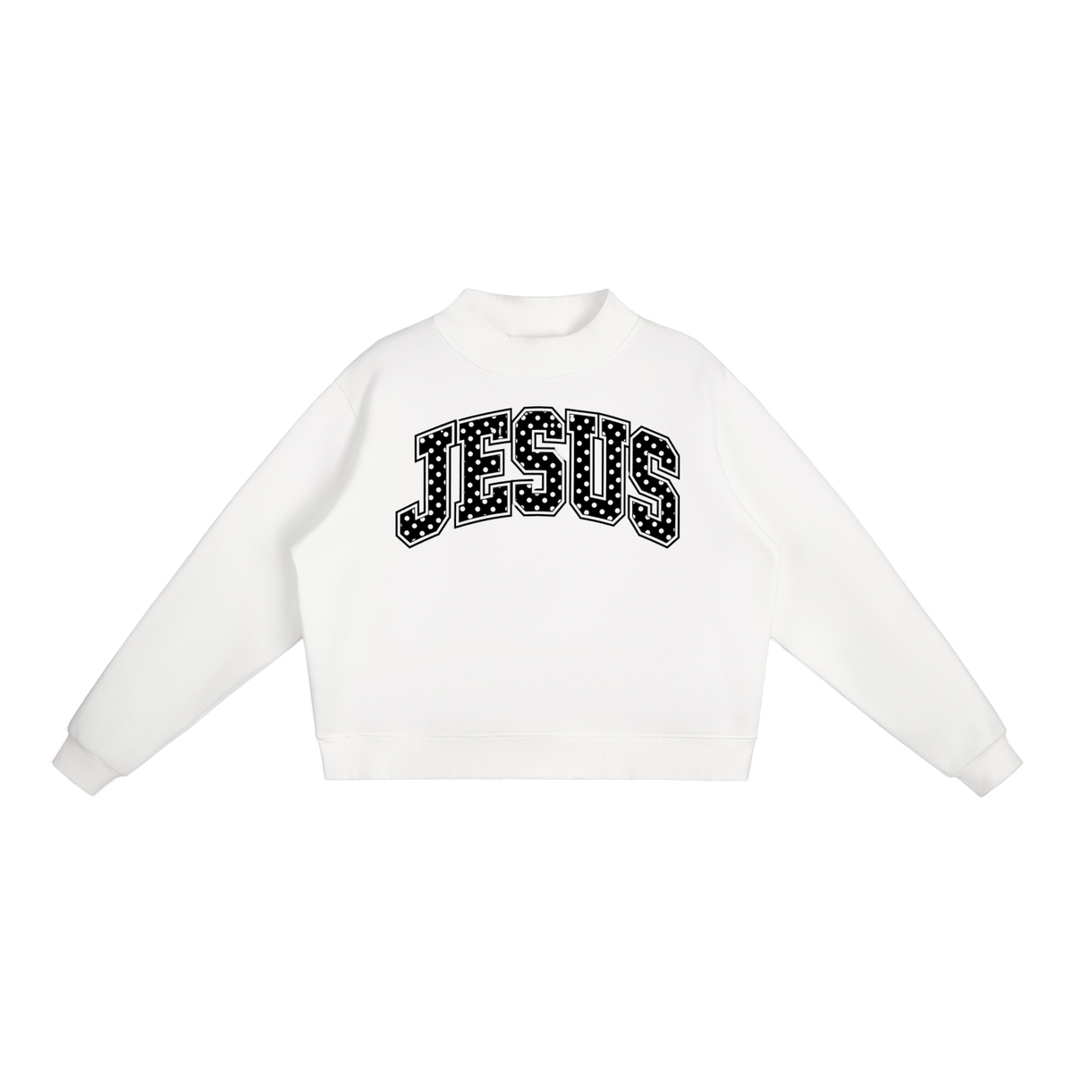Jesus Fleece Mock-Neck Crew Sweatshirt
