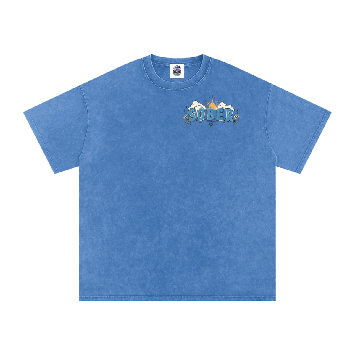 Sober — Snow Washed Oversized Tee