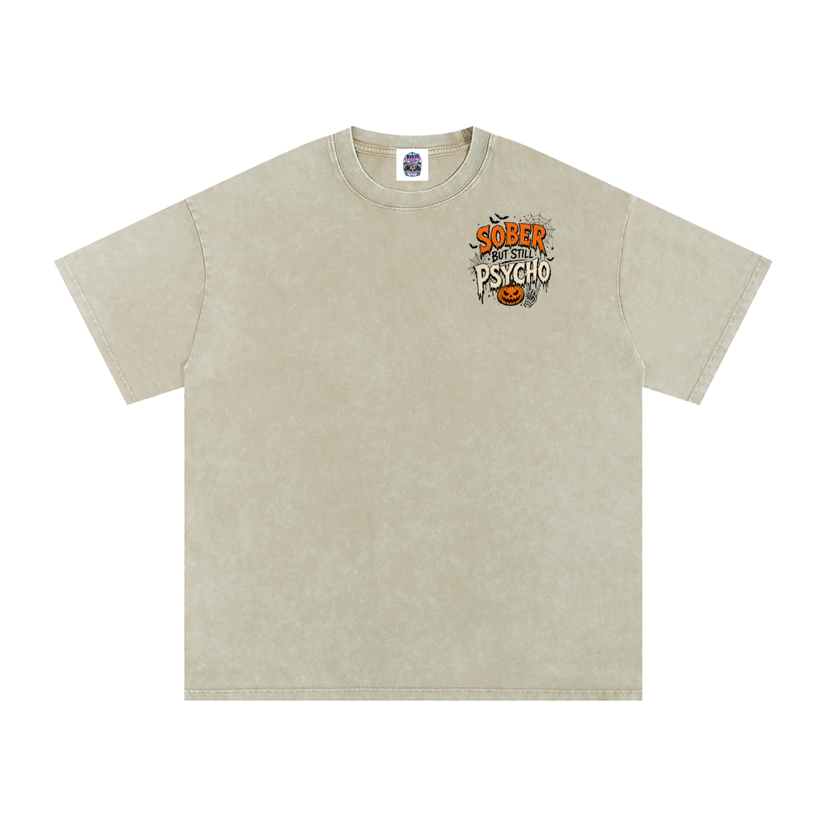 Sober But Psycho — Snow Washed Oversized Tee