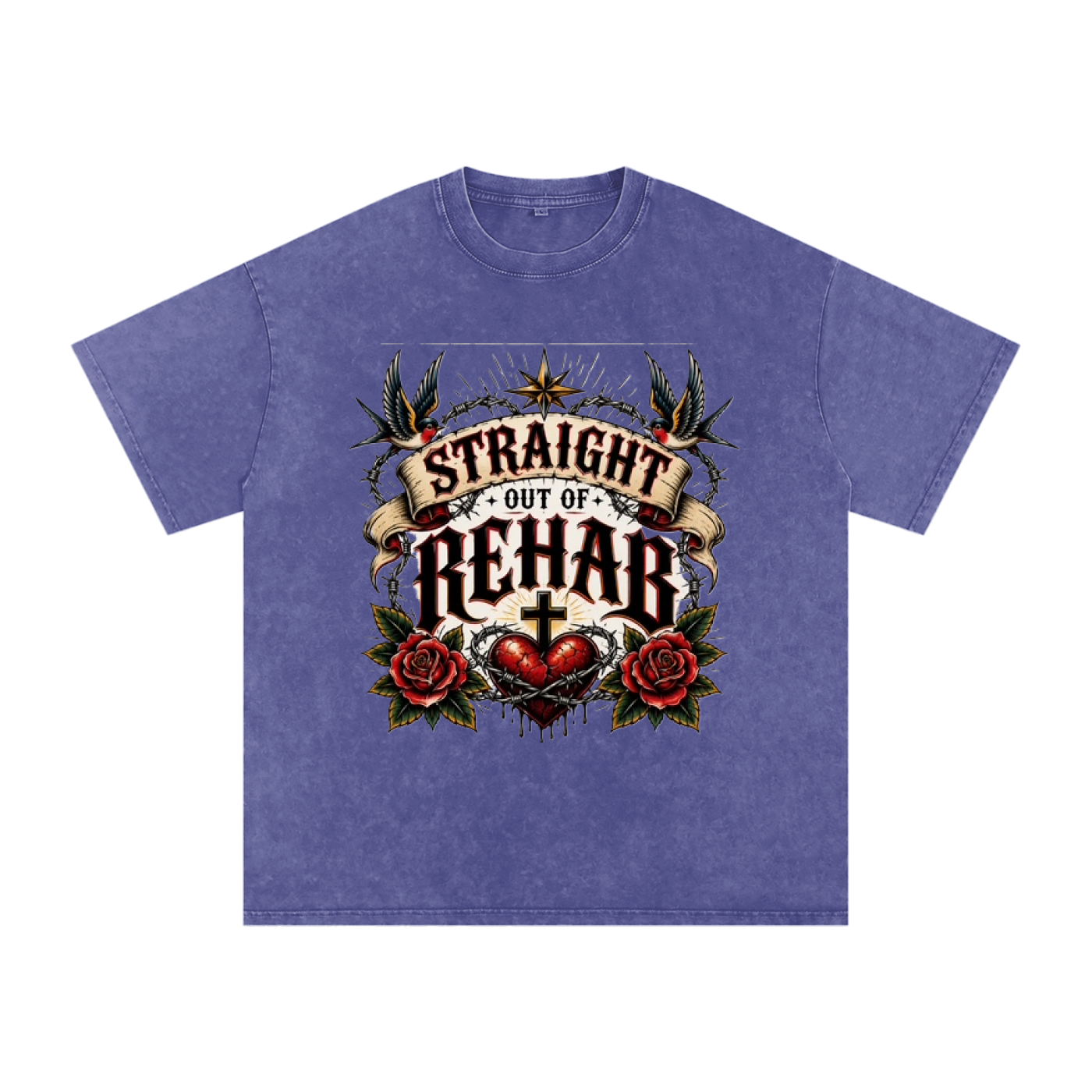 Straight Out of Rehab — Snow Washed Oversized Tee