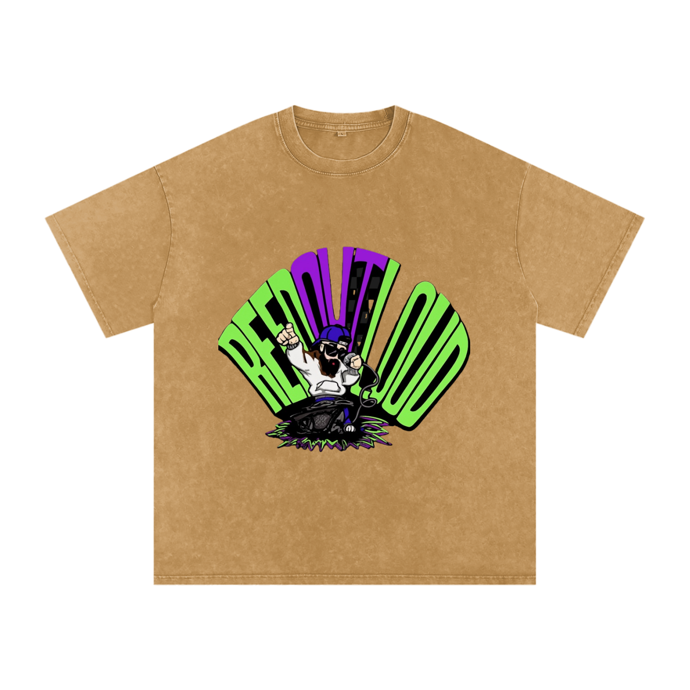 Reeds Worship Outloud — Logo Snow Washed Oversized Tee