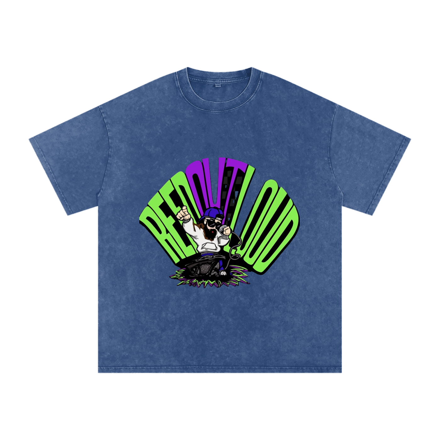 Reeds Worship Outloud — Logo Snow Washed Oversized Tee