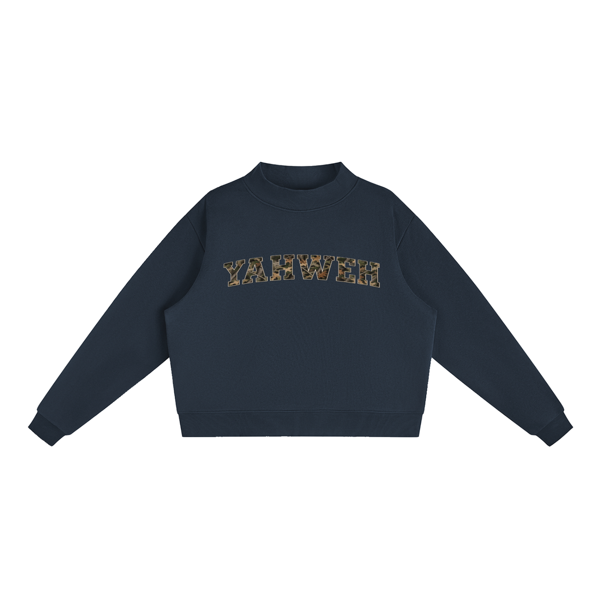 Yahweh Fleece Mock-Neck Crew Sweatshirt