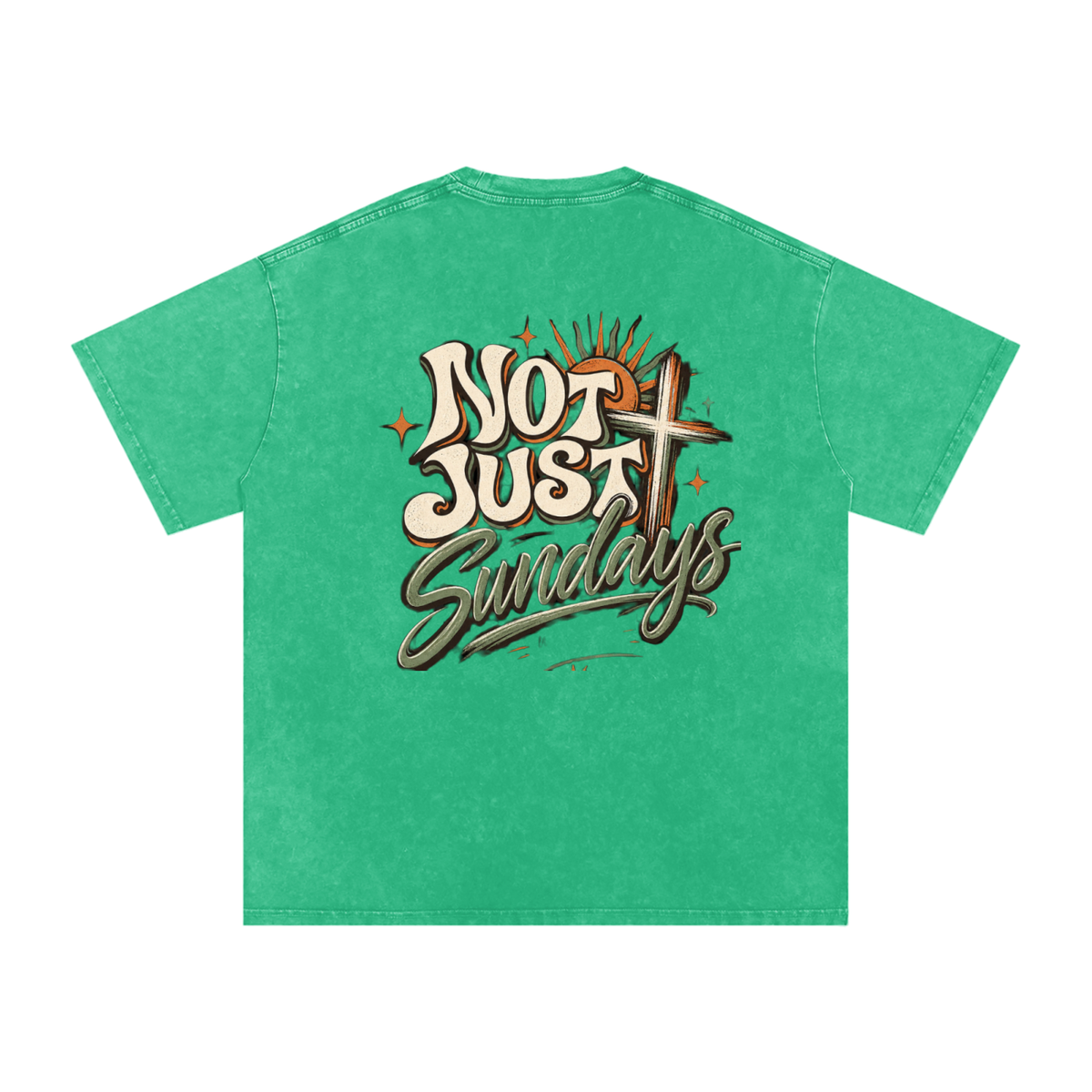 Snow Washed Oversized Cotton T-Shirt