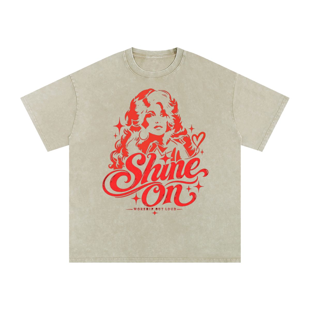 Dolly Parton Shine On Snow Washed Oversized Cotton T-Shirt
