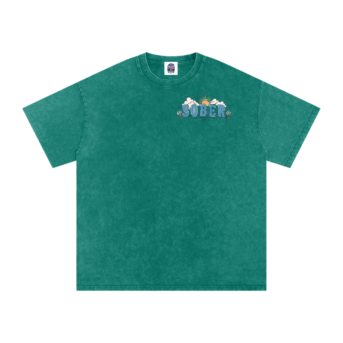 Sober — Snow Washed Oversized Tee