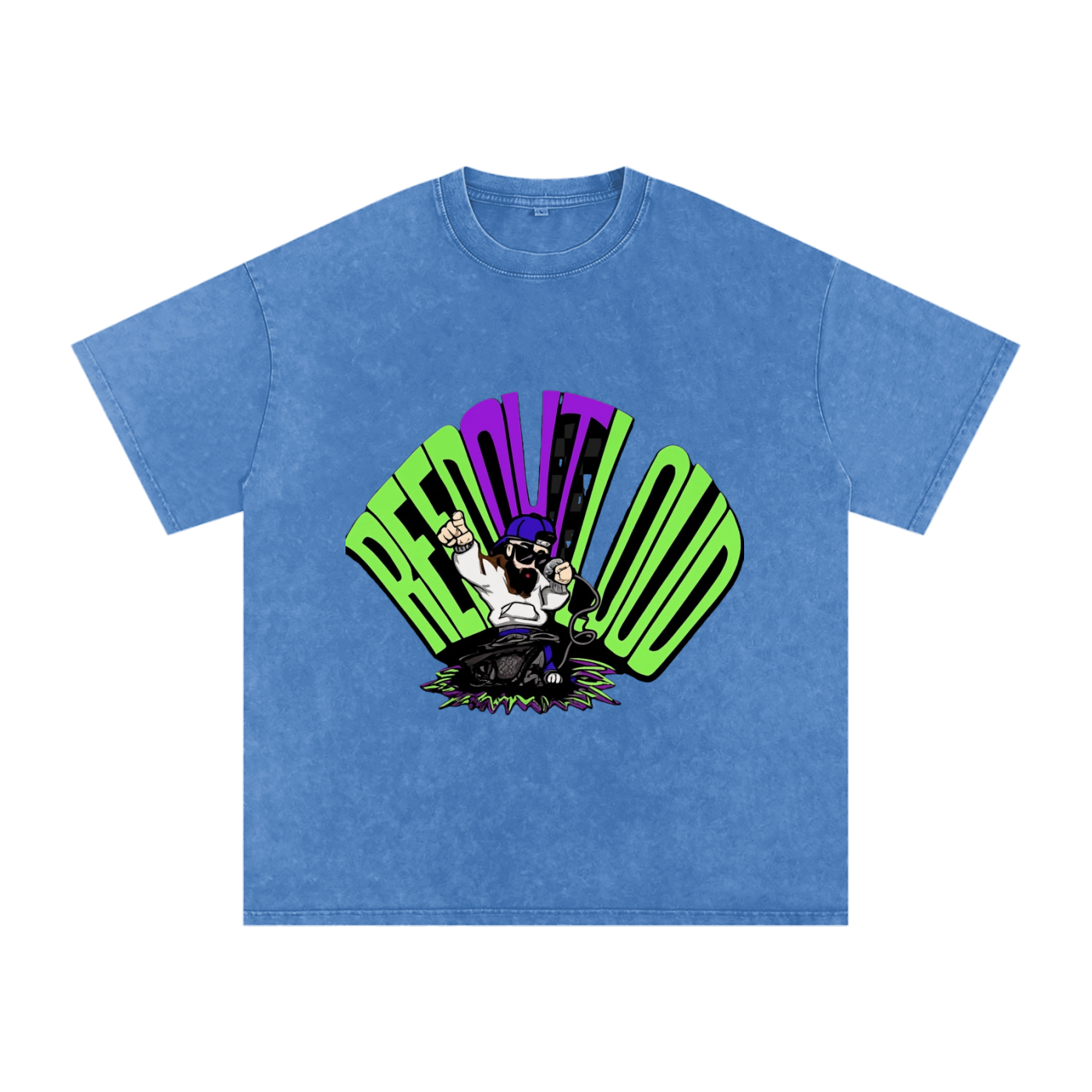 Reeds Worship Outloud — Logo Snow Washed Oversized Tee