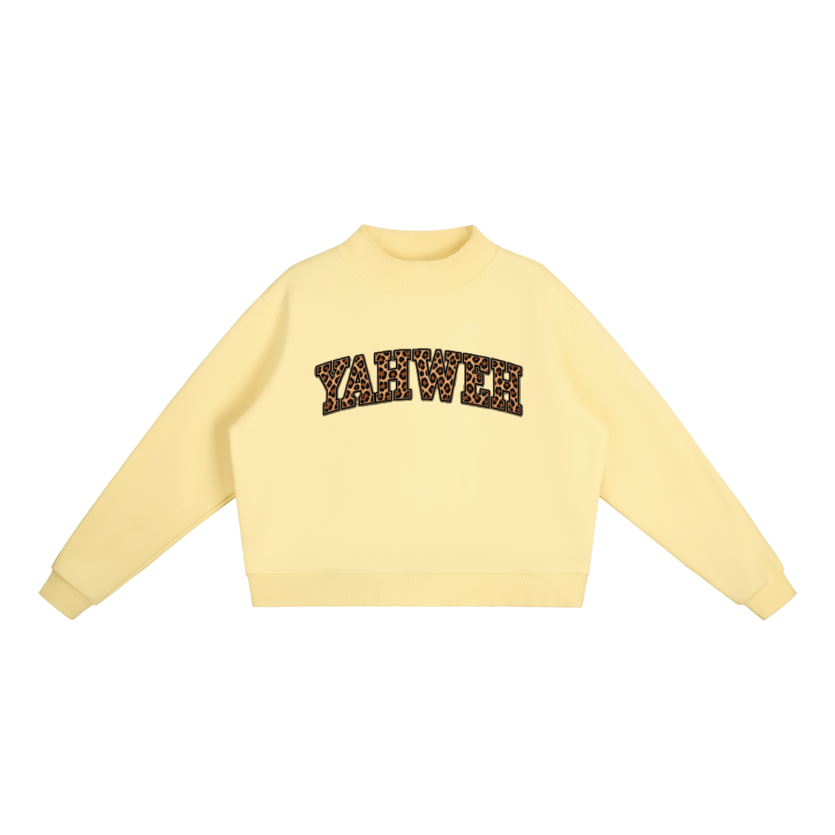 Yahweh Fleece Mock-Neck Crew Sweatshirt