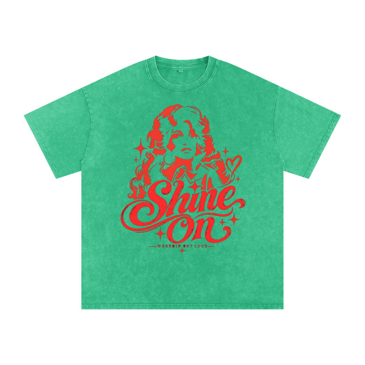 Dolly Parton Shine On Snow Washed Oversized Cotton T-Shirt
