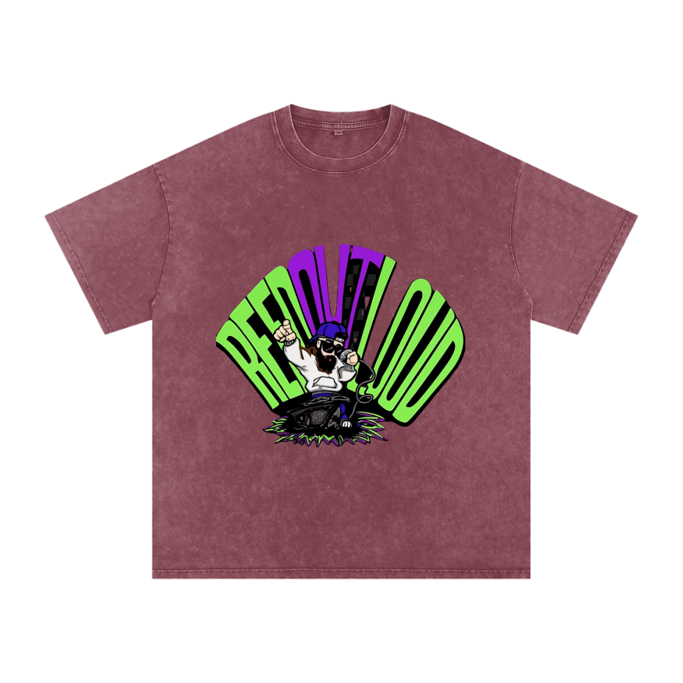 Reeds Worship Outloud — Logo Snow Washed Oversized Tee