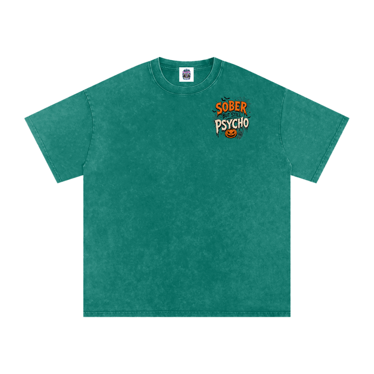 Sober But Psycho — Snow Washed Oversized Tee