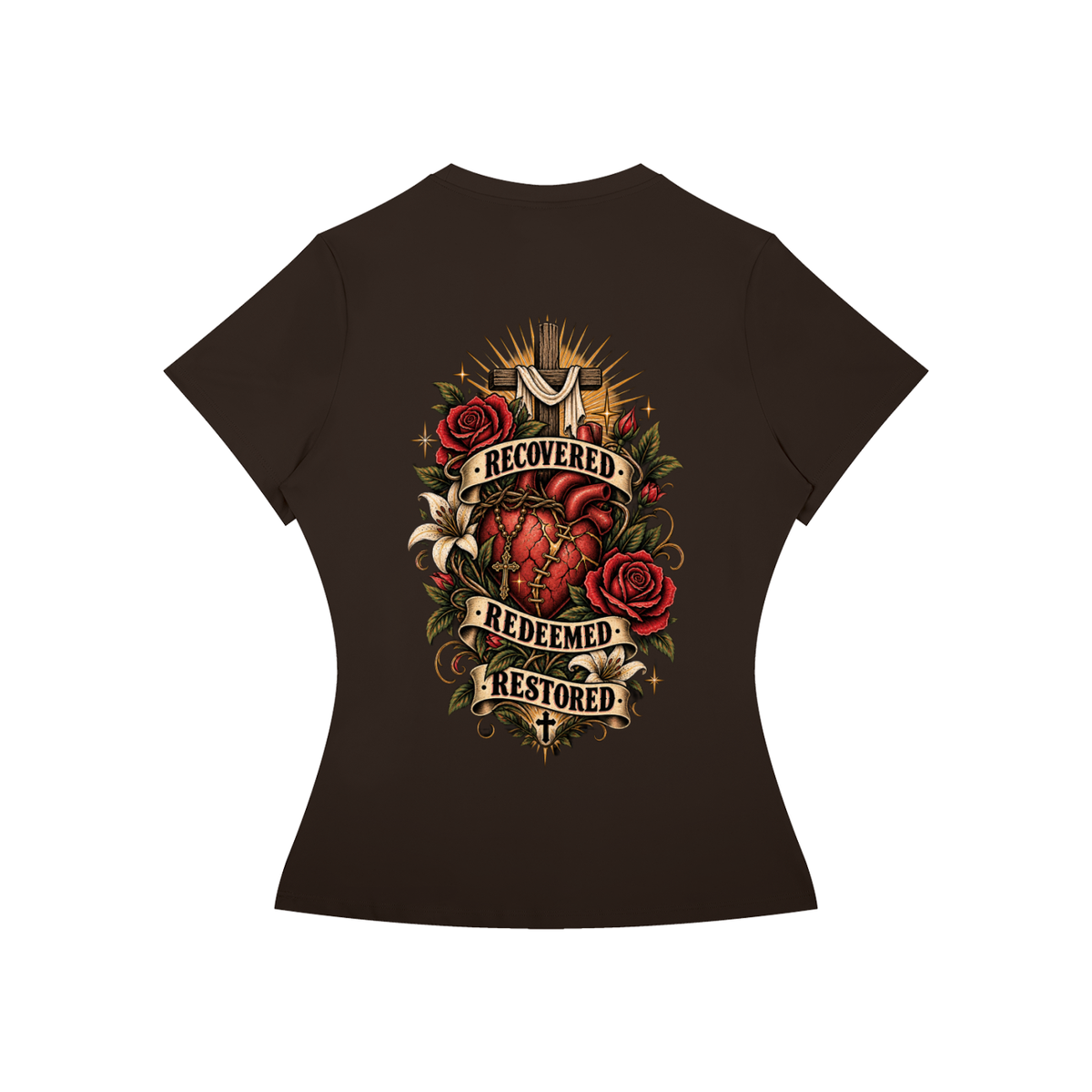 Recovered. Redeemed. Restored. Women's Performance Tee