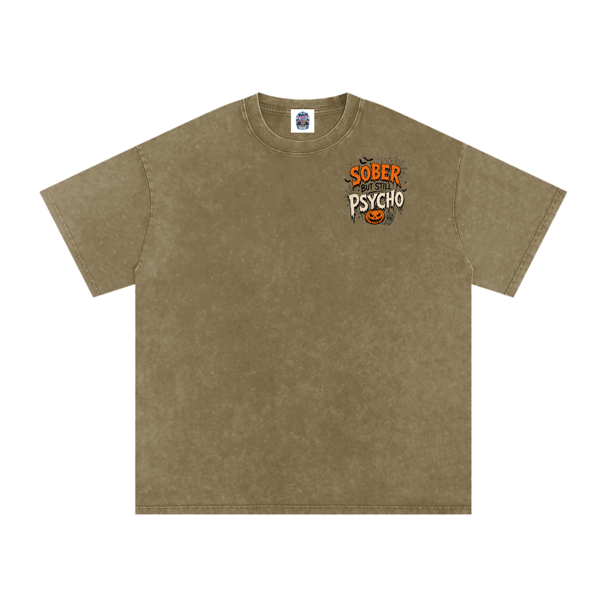 Sober But Psycho — Snow Washed Oversized Tee