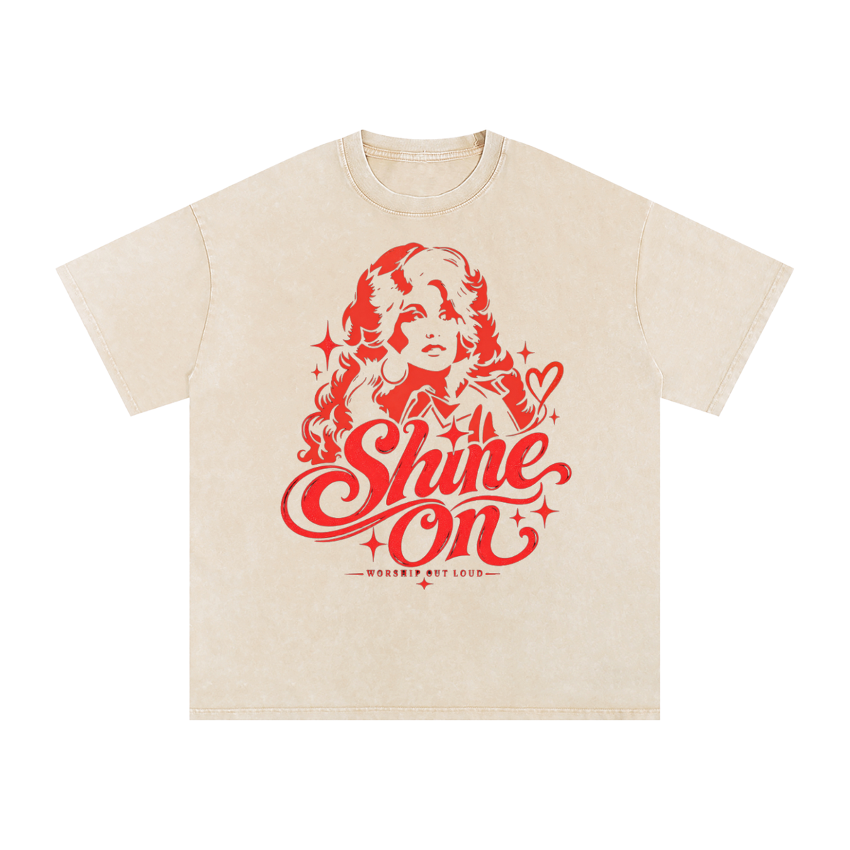 Dolly Parton Shine On Snow Washed Oversized Cotton T-Shirt