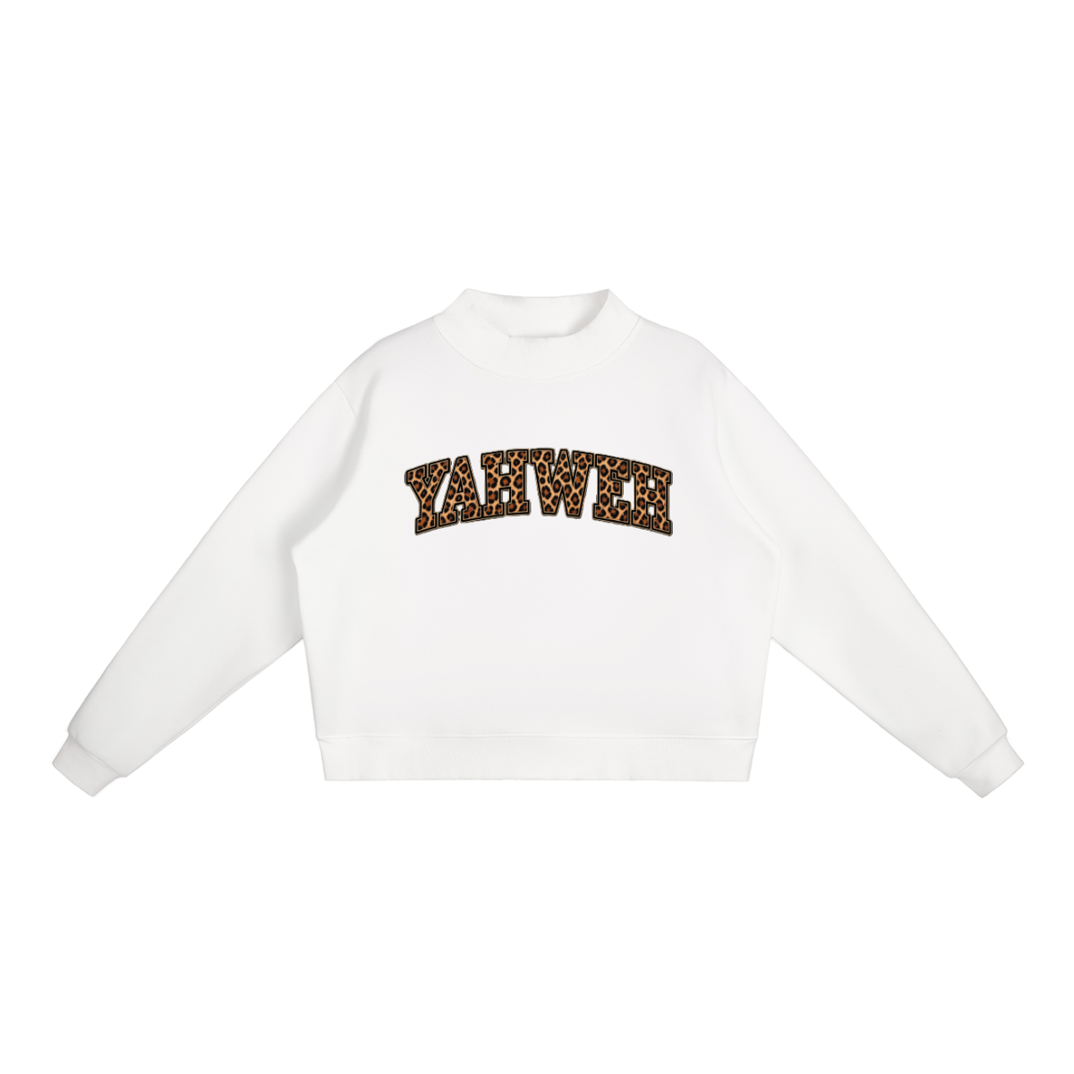 Yahweh Fleece Mock-Neck Crew Sweatshirt