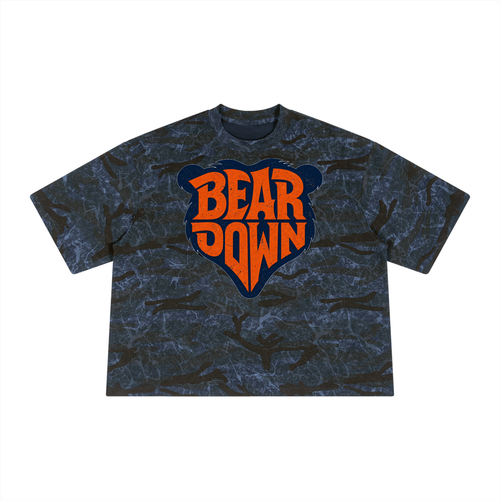 Bear Down Unisex Boxy Camo Print T-Shirt
