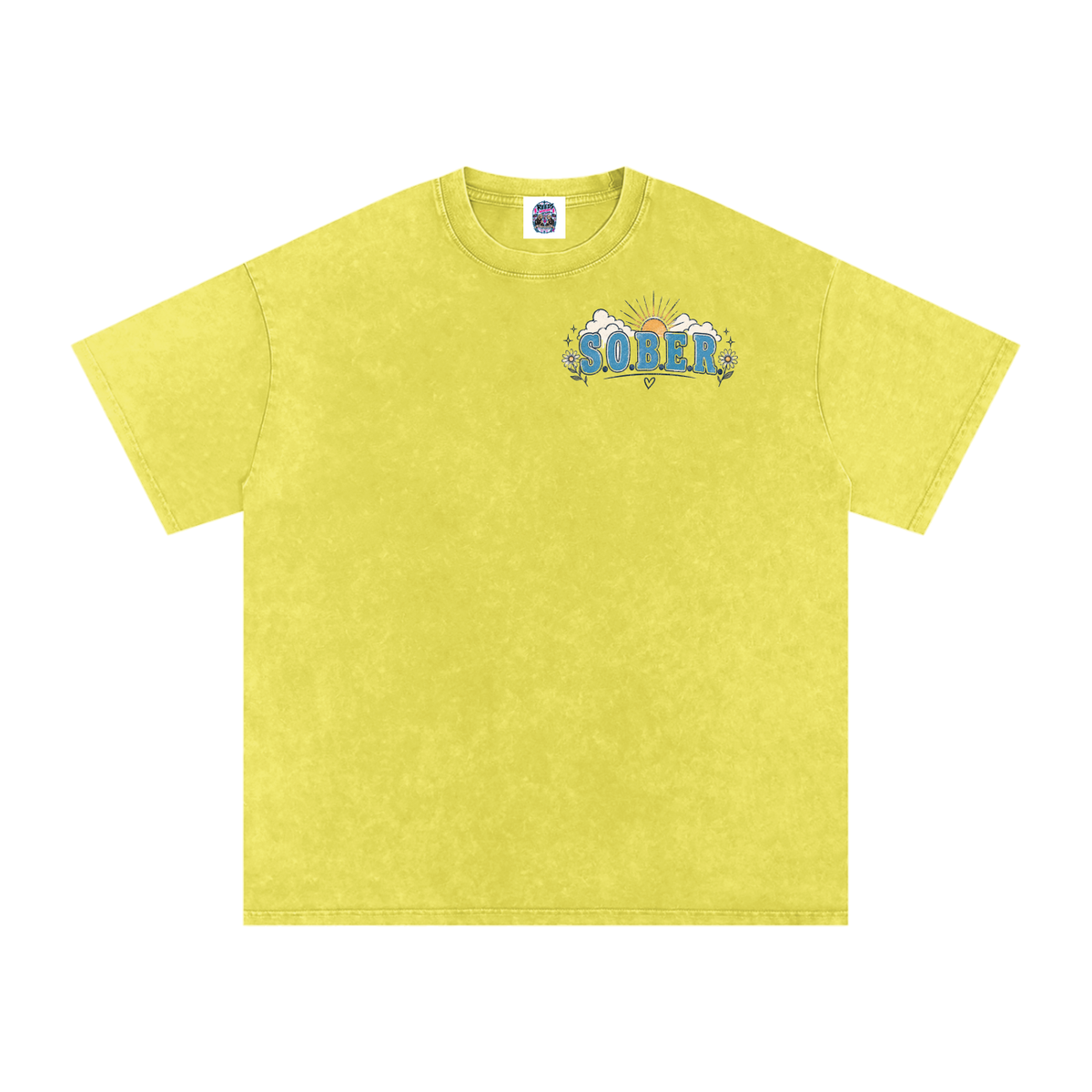 Sober — Snow Washed Oversized Tee