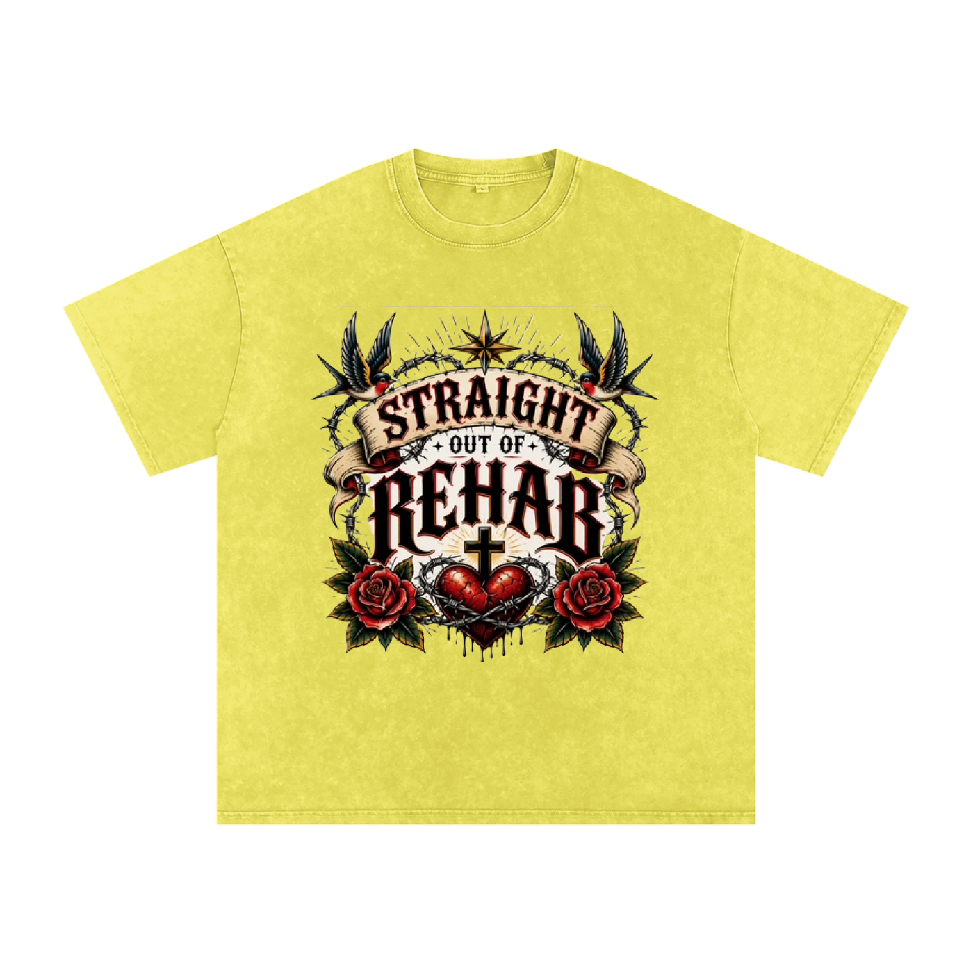 Straight Out of Rehab — Snow Washed Oversized Tee