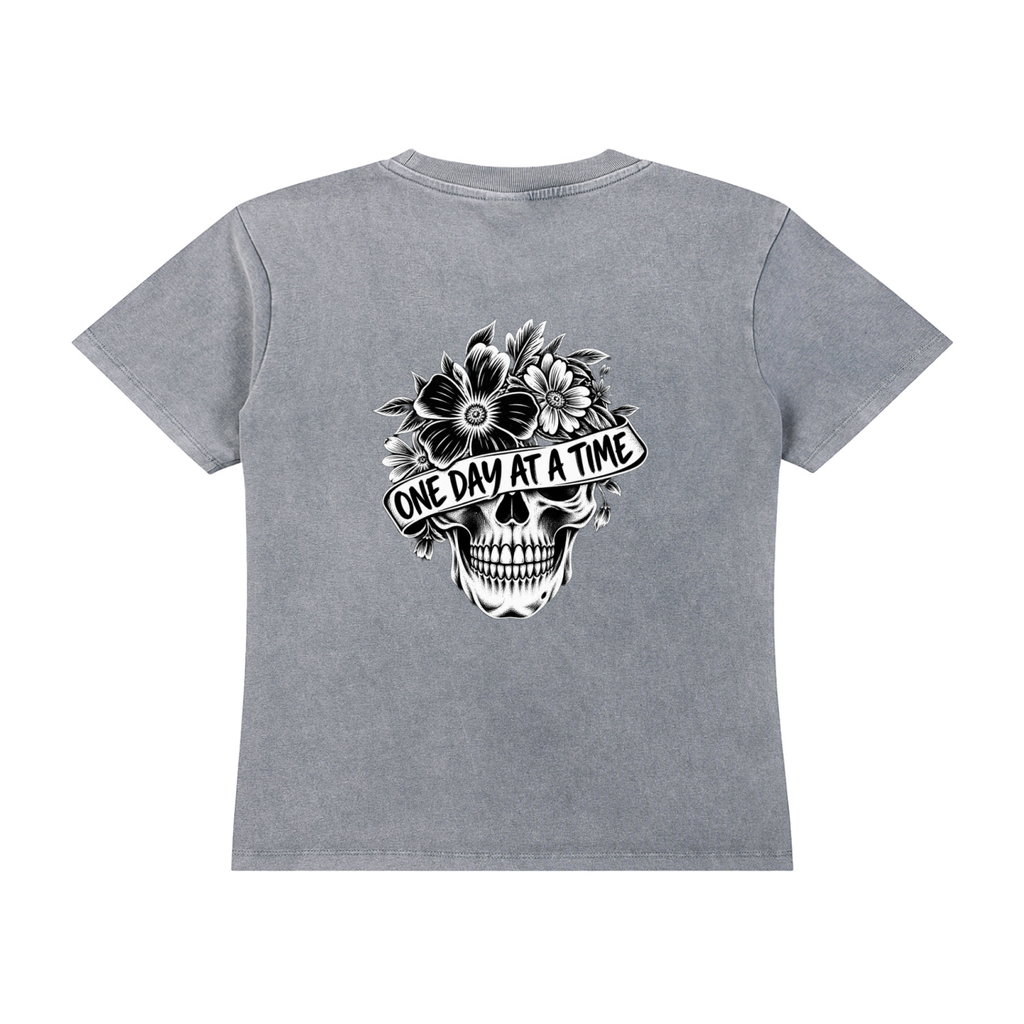 One Day at Time Vintage Wash Drop Shoulder T-shirt