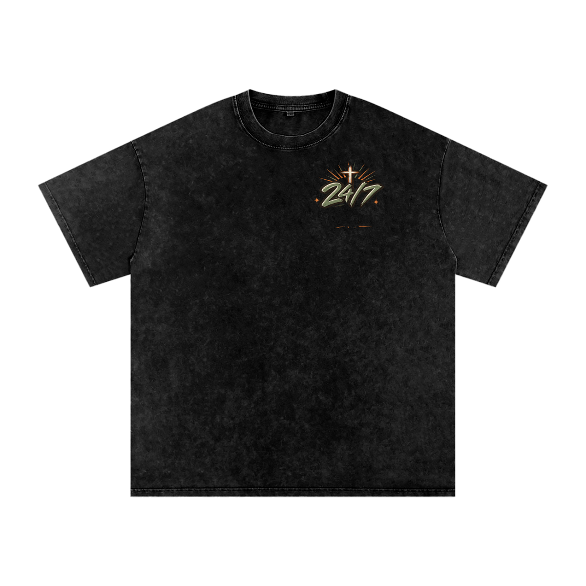 Snow Washed Oversized Cotton T-Shirt