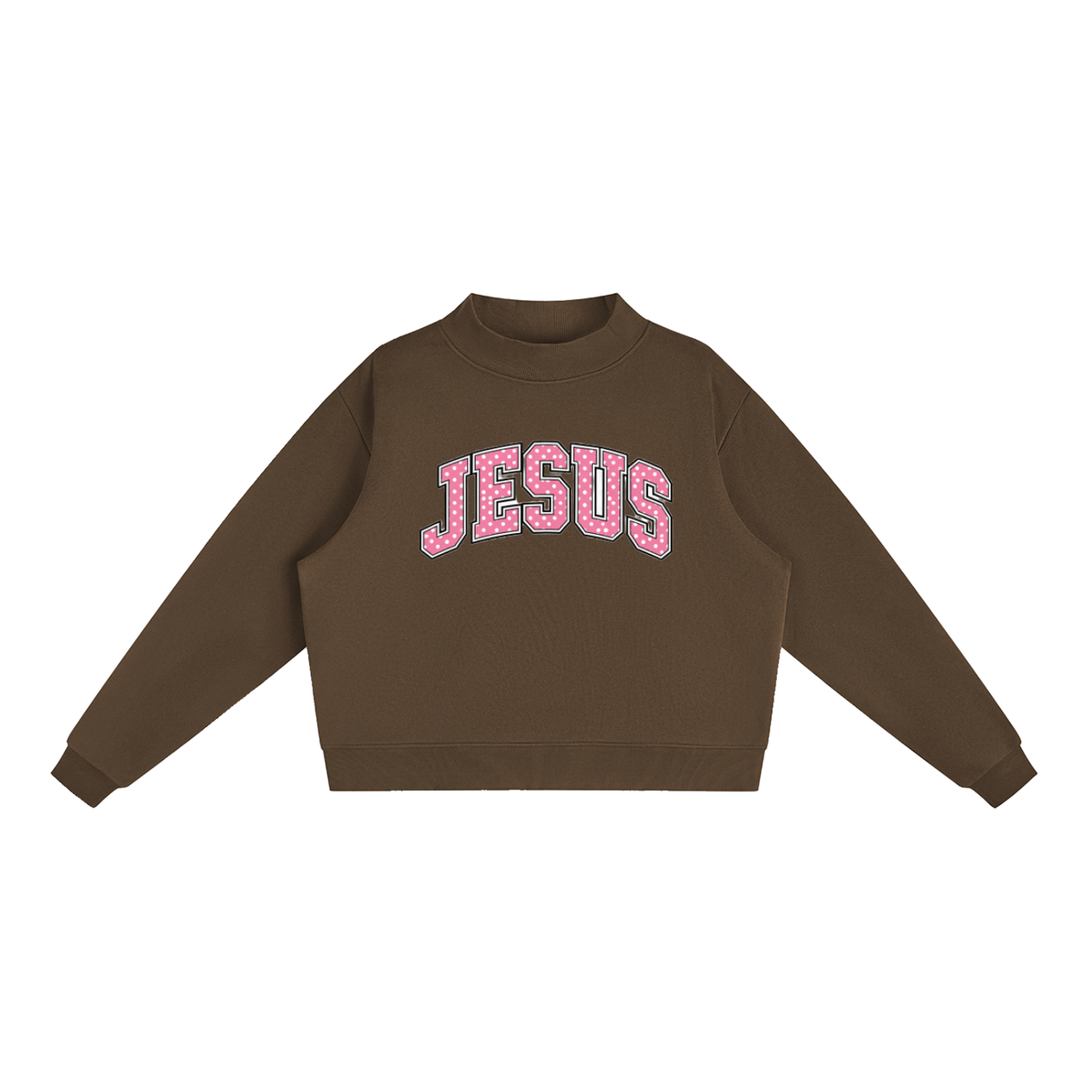 Jesus Fleece Mock-Neck Crew Sweatshirt