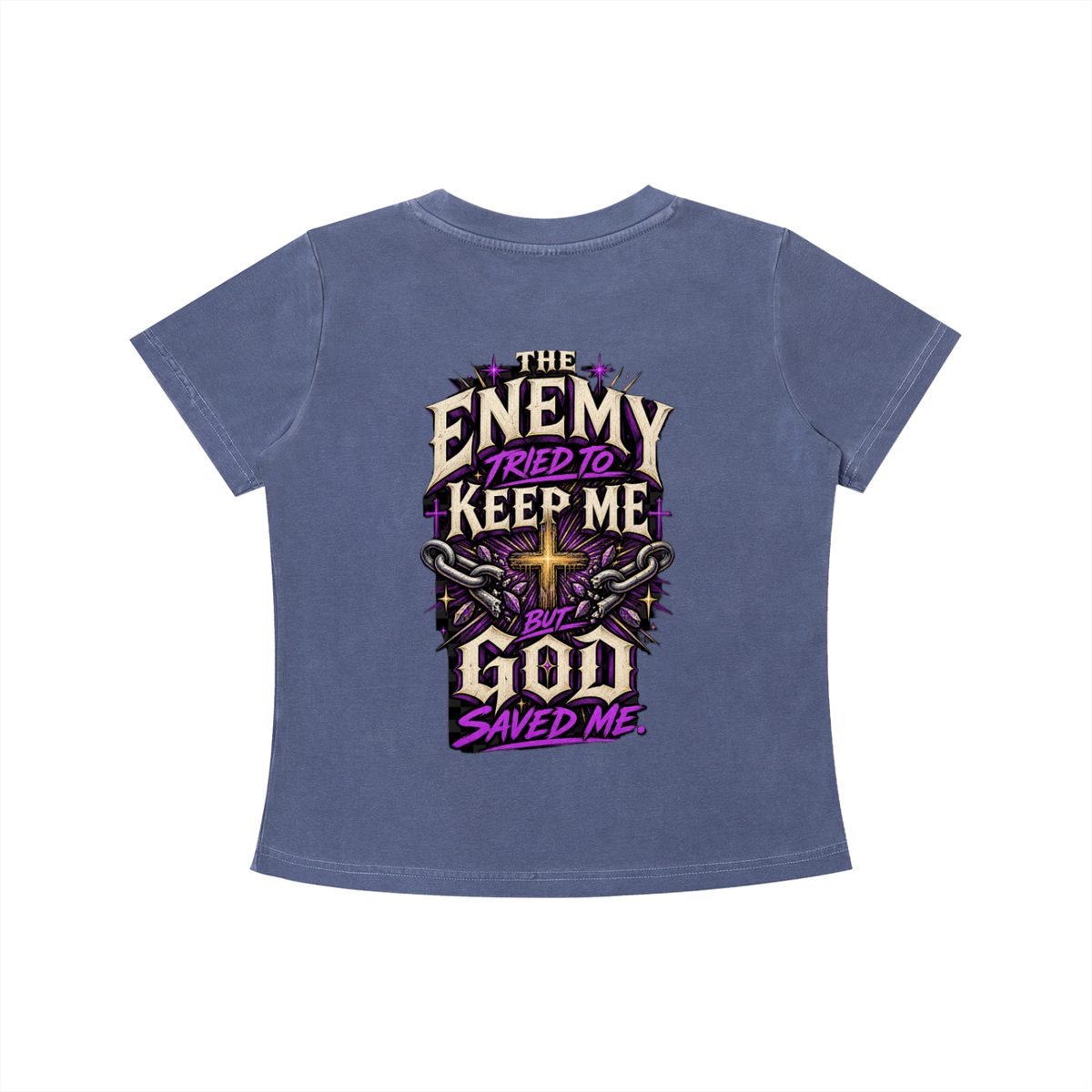 The Enemy Tried to Keep Me but God Saved Me Women's Crop Tee