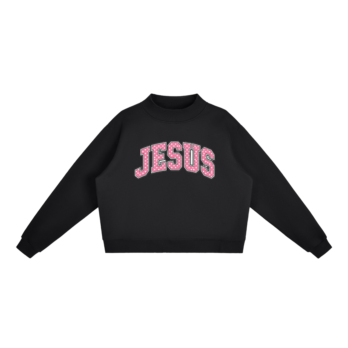 Jesus Fleece Mock-Neck Crew Sweatshirt