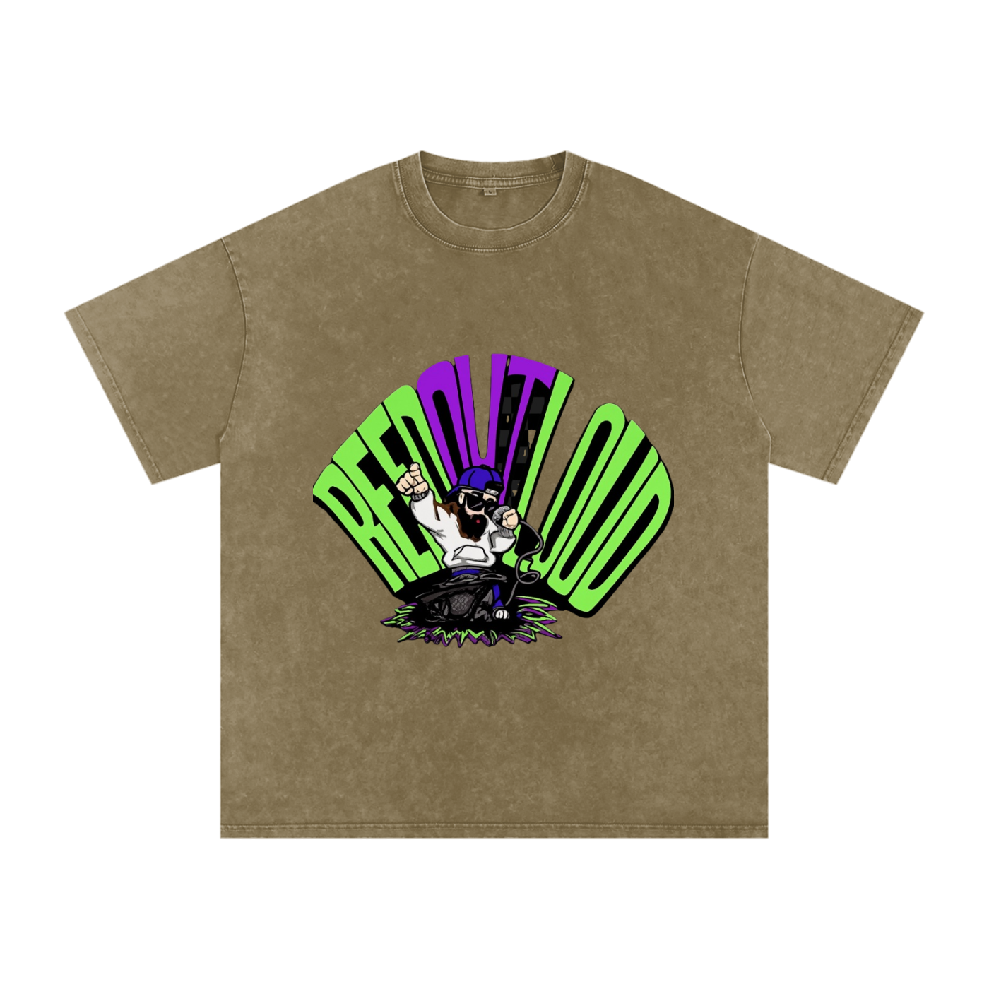 Reeds Worship Outloud — Logo Snow Washed Oversized Tee