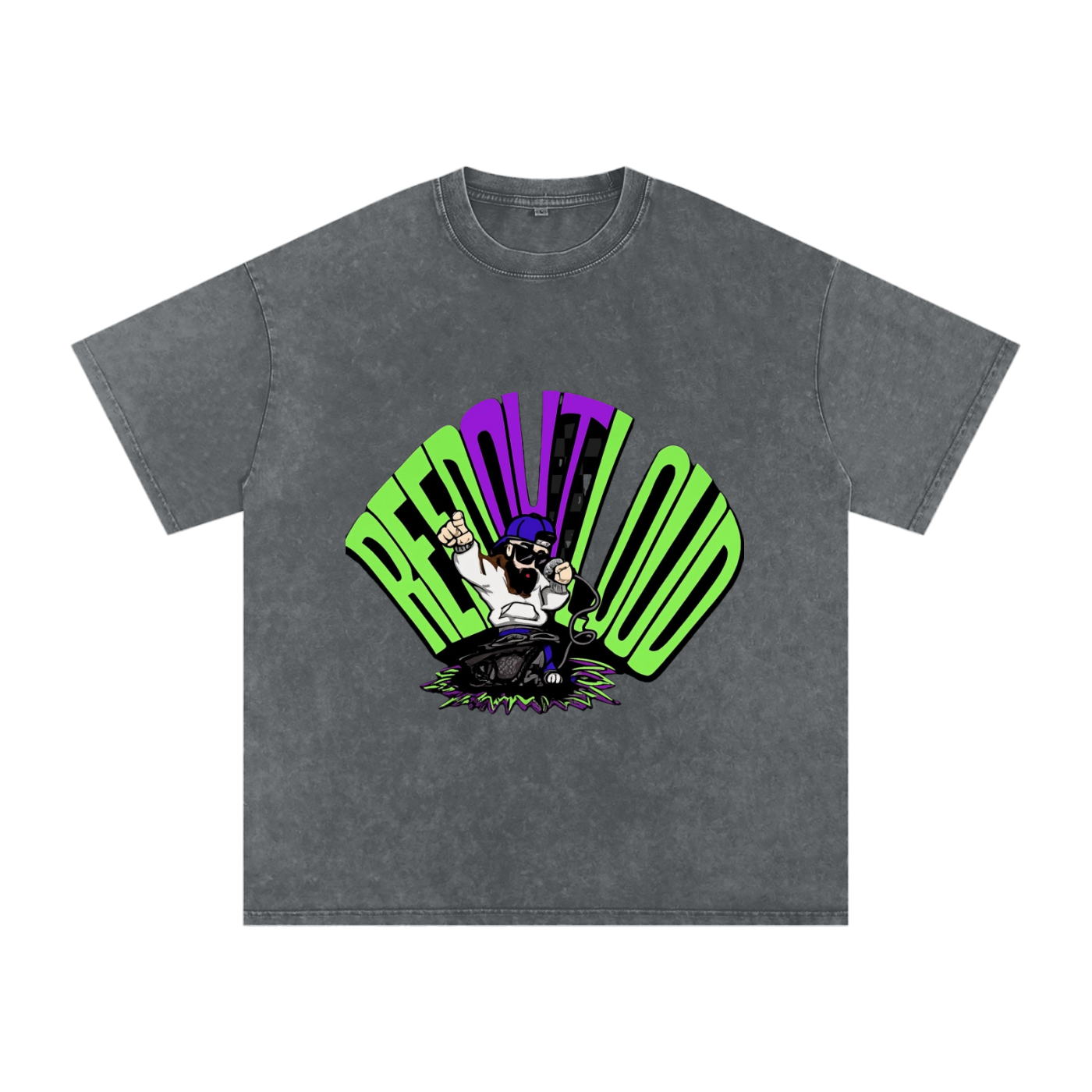 Reeds Worship Outloud — Logo Snow Washed Oversized Tee