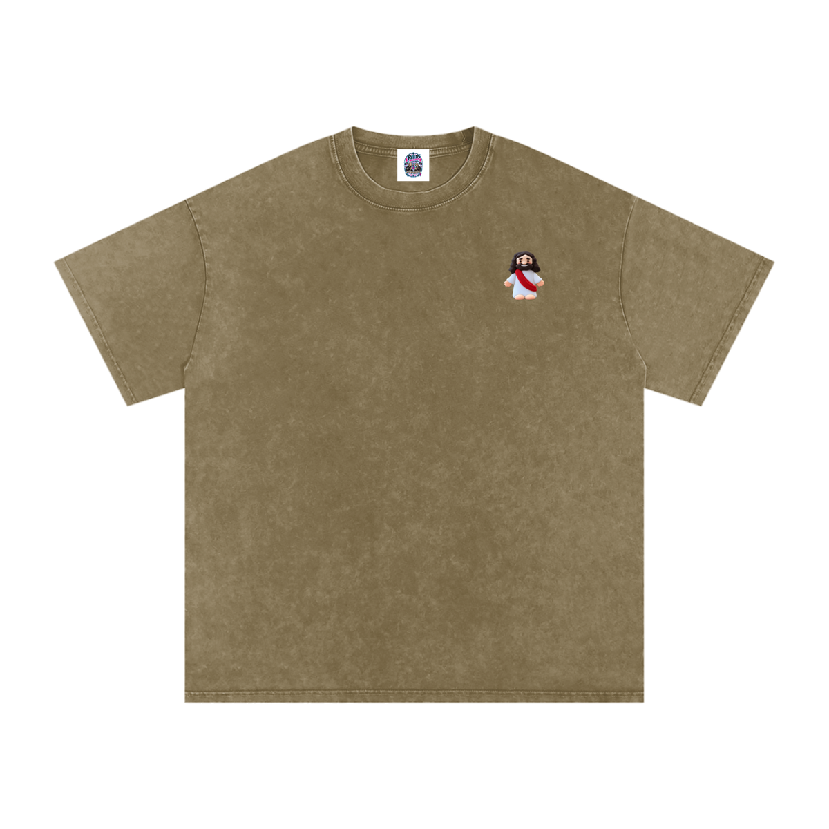 Tiny Jesus Snow Washed Oversized Cotton T-Shirt
